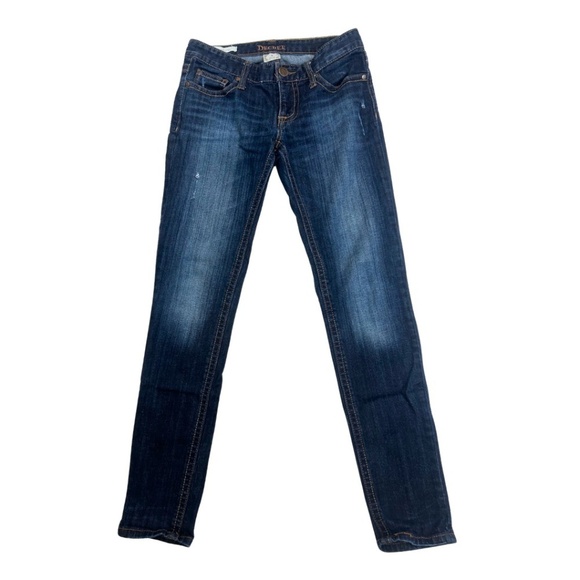 Decree Size 5 Women's Jeans Dark Blue Low-Rise Skinny Lightly Distressed - Picture 1 of 7
